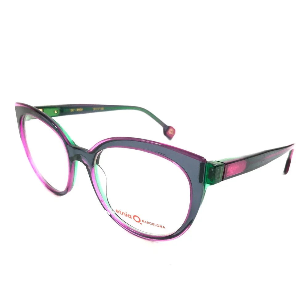 Etnia Barcelona Eyeglasses Frames TAT PKGR Pink Blue Green Cat Eye 51-17-140
